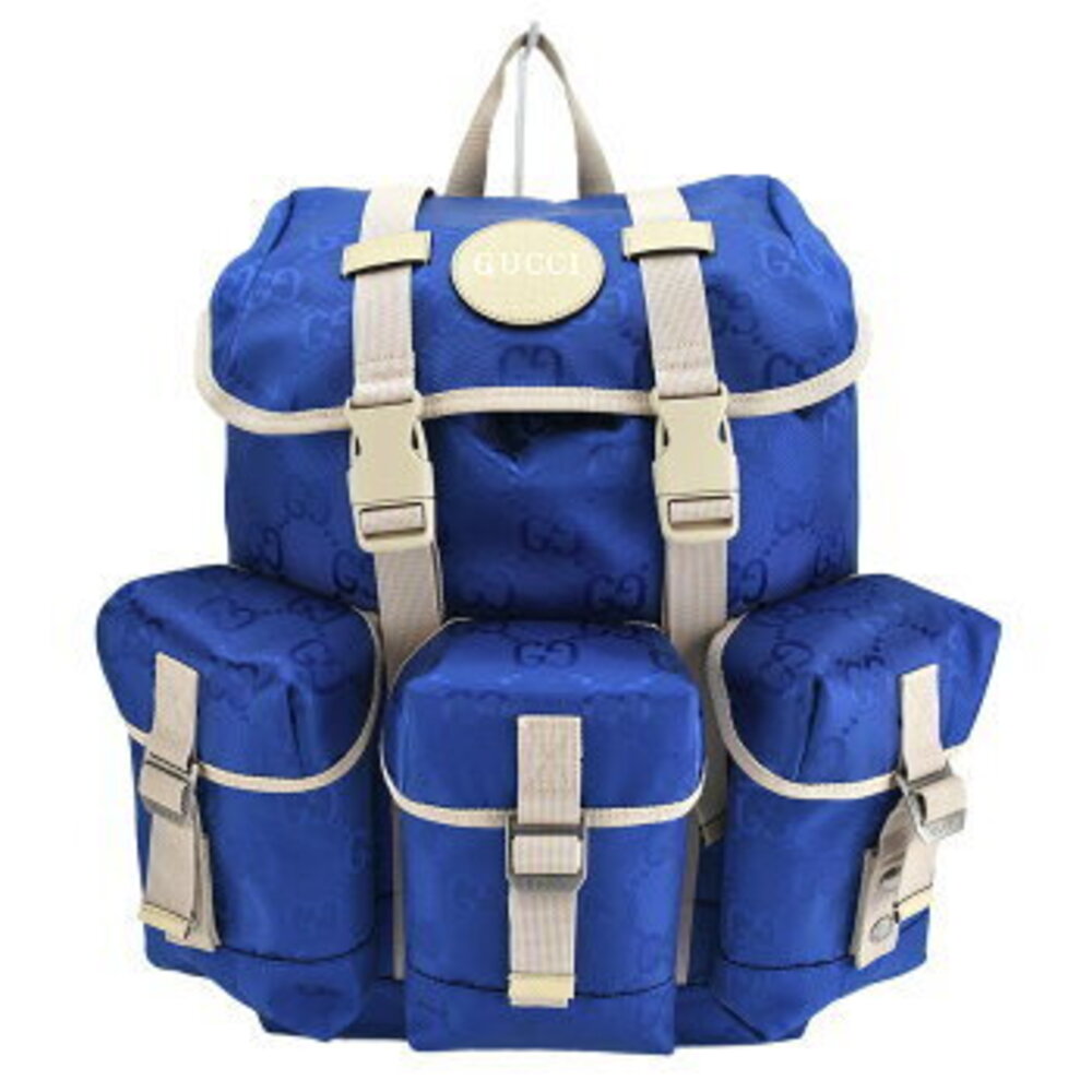 Gucci Off the Grid Backpack blue Beige Tan leather GG logo